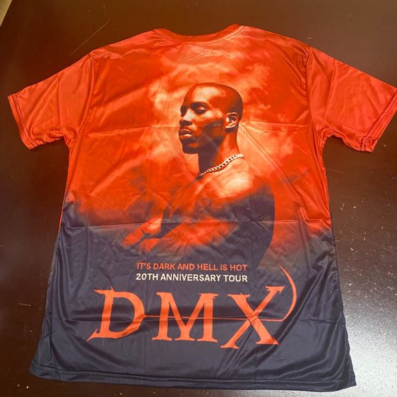 DMX Mens Orange Black 20th Anniversary Tour Short Sleeve Pullover T Shirt Size L - Picture 2 of 3
